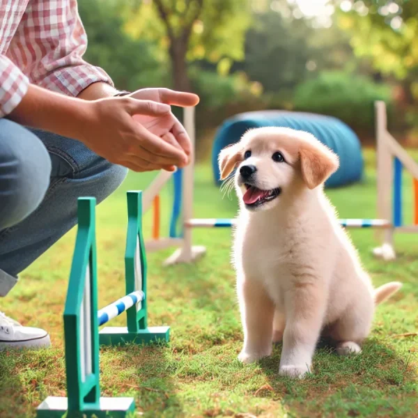 アジリティを始める子犬