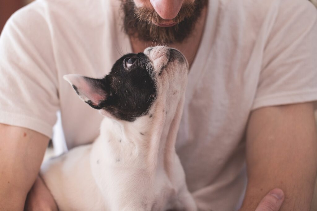 男性を怖がっていたが克服して仲良く過ごす犬