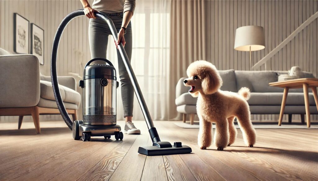 掃除機に過敏に反応して吠えてしまう犬