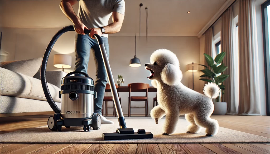 掃除機に吠えてしまう犬