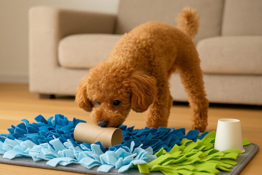 ノーズワークをする犬